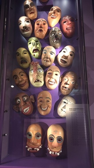 Cerknói farsangi maszkok a Szlovén Néprajzi Múzeum gyűjteményében Ljubljanában A fotót 2023 augusztusában készítettem